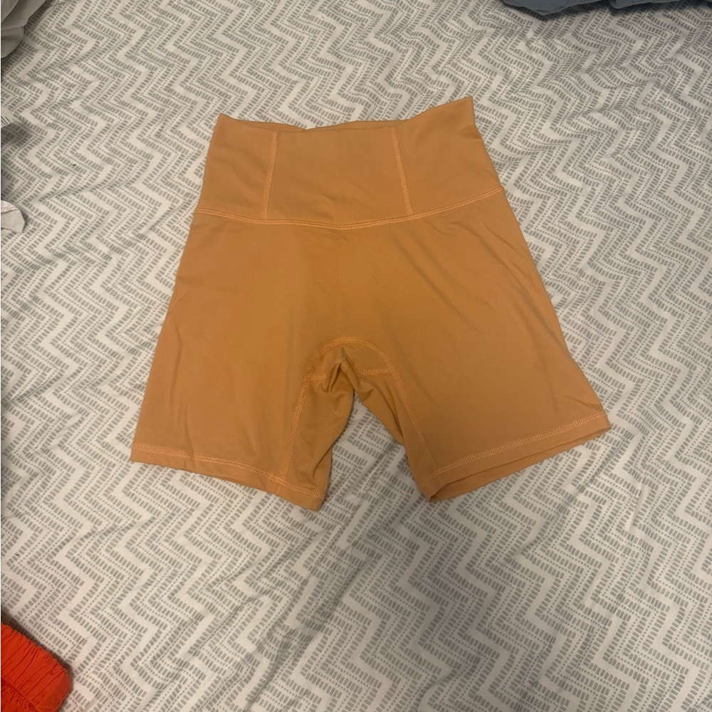 POPFLEX Women's High-Waisted Light Orange Bike Shorts